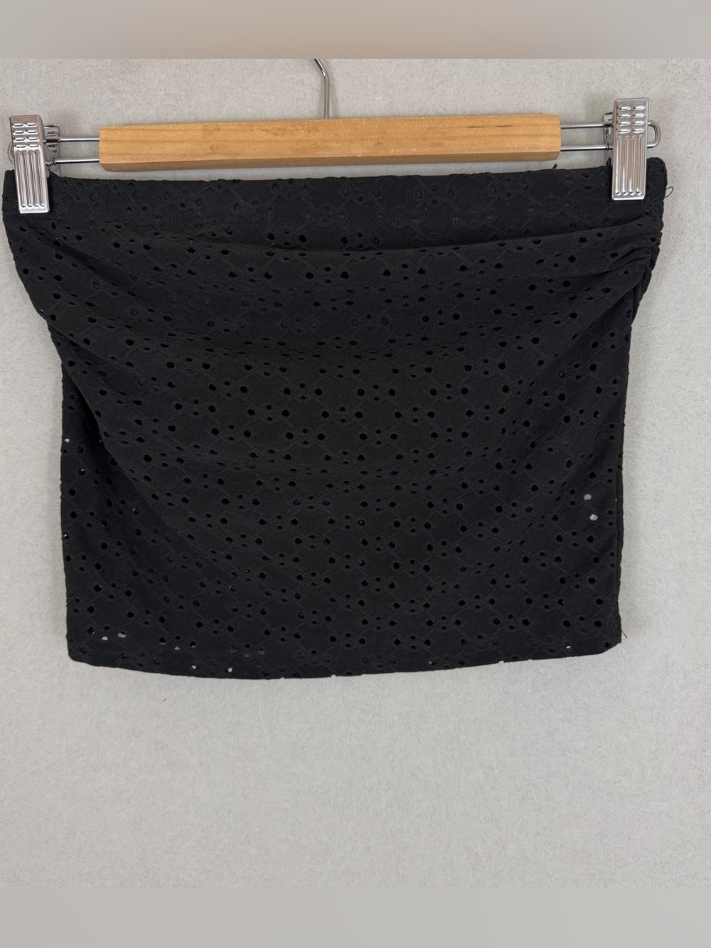 Match Black Eyelet Tube Top